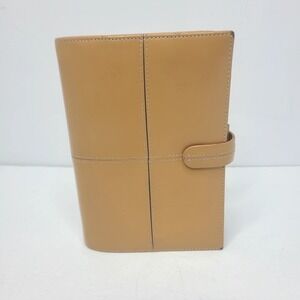 Vintage Filofax Personal Cross Camel Color Italian Leather 6 Ring Organizer‎
